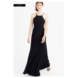 NWOT J. Crew Black Knit Halter Maxi Dress Size Medium